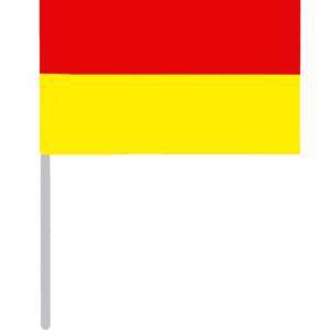 Drapeau rouge et jaune de zone de baignade surveillée